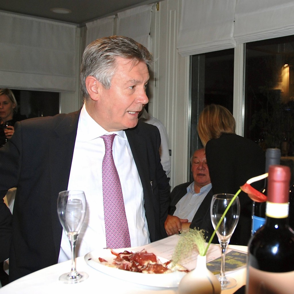 Karel De Gucht bij de voorstelling van zijn wijnen van La Macinaia in 2013 / foto SG
